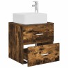 Vanité de lavabo mural Chêne fumé 53 x 34,5 x 63 cm 633560633560