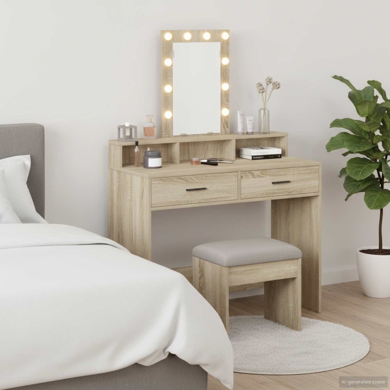 Table de Toilette Marron 100 x 41 x 140 cm Bois d'ingénierie 633563633563