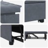 Canapé-Lit Gris foncé 194 x 67 x 82 cm Velours 633564633564