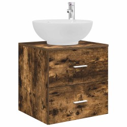 Vanité de lavabo mural Chêne fumé 49,5 x 44,5 x 66,5 cm 633566633566