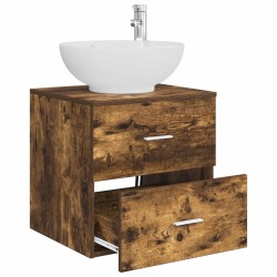 Vanité de lavabo mural Chêne fumé 49,5 x 44,5 x 66,5 cm 633566633566