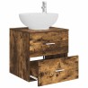 Vanité de lavabo mural Chêne fumé 49,5 x 44,5 x 66,5 cm 633566633566