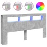 Tête de lit à LED gris béton 200x18,5x103,5cm bois d'ingénierie 633577633577