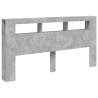 Tête de lit à LED gris béton 200x18,5x103,5cm bois d'ingénierie 633577633577