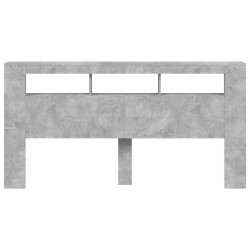 Tête de lit à LED gris béton 200x18,5x103,5cm bois d'ingénierie 633577633577