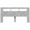 Tête de lit à LED gris béton 200x18,5x103,5cm bois d'ingénierie 633577633577