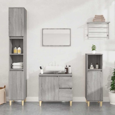 Armoire de bain sonoma gris 65x33x60 cm bois d'ingénierie 633591633591