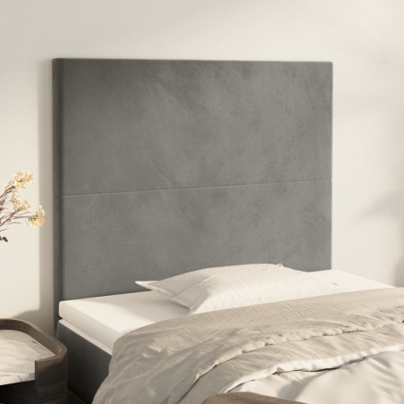 Tête de lit Gris clair 90x5x118/128 cm Velours 633595633595