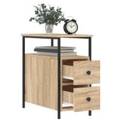Table de chevet chêne sonoma 30x60x60 cm bois d'ingénierie 633596633596
