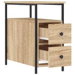Table de chevet chêne sonoma 30x60x60 cm bois d'ingénierie 633596633596