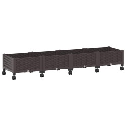 Jardinière avec Roues Marron 160 x 40 x 29 cm PP 633599633599