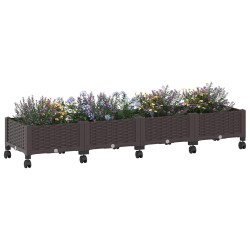 Jardinière avec Roues Marron 160 x 40 x 29 cm PP 633599633599