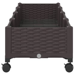 Jardinière avec Roues Marron 160 x 40 x 29 cm PP 633599633599