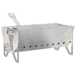 Foyer de camping 42 x 22 x 18 cm Acier inoxydable Argenté 633600633600