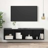 Ensemble meuble TV Montage mural Chêne noir 37 x 37 x 142,5 cm 633605633605