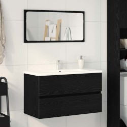 Meuble de Lavabo de Salle de Bain Chêne noir 80 x 38,5 x 45 cm 633606633606