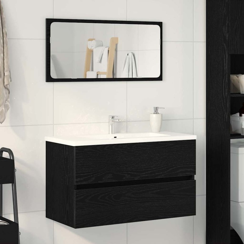 Meuble de Lavabo de Salle de Bain Chêne noir 80 x 38,5 x 45 cm 633606633606