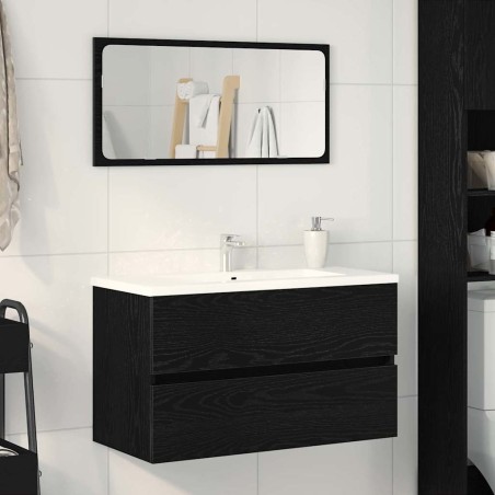 Meuble de Lavabo de Salle de Bain Chêne noir 80 x 38,5 x 45 cm 633606633606