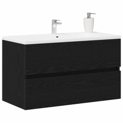 Meuble de Lavabo de Salle de Bain Chêne noir 80 x 38,5 x 45 cm 633606633606