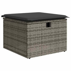 Salon de jardin 6 pcs avec coussins gris résine tressée 633607633607