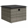 Salon de jardin 6 pcs avec coussins gris résine tressée 633607633607