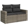 Salon de jardin 6 pcs avec coussins gris résine tressée 633608633608