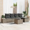 Ensemble de canapé de jardin 5 pcs Gris clair polyrotin 633617633617