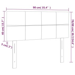 Tête de lit à LED Gris clair 90x5x78/88 cm Velours 633618633618