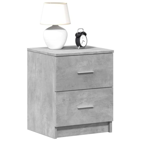 Table de chevet à 2 tiroirs Gris béton 40x36x50 cm 633619633619
