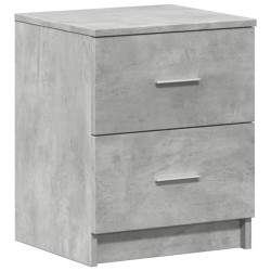 Table de chevet à 2 tiroirs Gris béton 40x36x50 cm 633619633619
