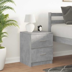 Table de chevet à 2 tiroirs Gris béton 40x36x50 cm 633619633619