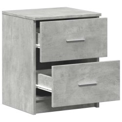 Table de chevet à 2 tiroirs Gris béton 40x36x50 cm 633619633619