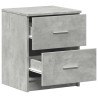 Table de chevet à 2 tiroirs Gris béton 40x36x50 cm 633619633619