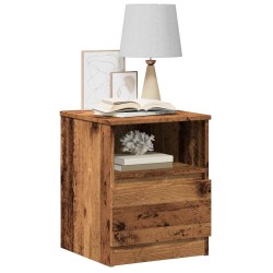 Table de chevet 2 pcs vieux bois 40x40x50 cm bois d’ingénierie 633621633621