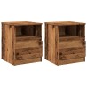 Table de chevet 2 pcs vieux bois 40x40x50 cm bois d’ingénierie 633621633621