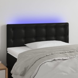 Tête de lit à LED Noir 90x5x78/88 cm Similicuir 633622633622