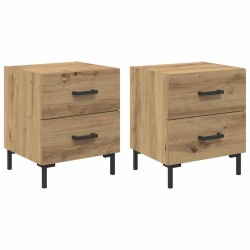Cabinet de chevet 2 pc Chêne artisanal 40 x 35 x 47,5 cm 633628633628