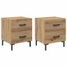 Cabinet de chevet 2 pc Chêne artisanal 40 x 35 x 47,5 cm 633628633628