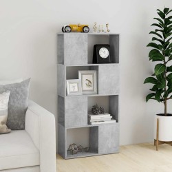 Bibliothèque/Séparateur de pièce Gris béton 60x24x124,5 cm 633633633633