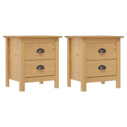 Tables de chevet Hill 2 pcs 46x35x49,5 cm Bois de pin solide 633639633639