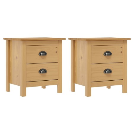 Tables de chevet Hill 2 pcs 46x35x49,5 cm Bois de pin solide 633639633639