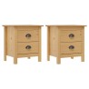 Tables de chevet Hill 2 pcs 46x35x49,5 cm Bois de pin solide 633639633639