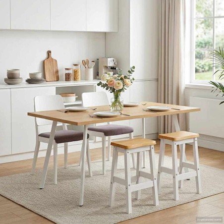 Tabouret de bar haut EKAI 2 pcs Blanc 40 x 29 x 63 cm 633641633641