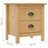 Table de chevet Hill 46x35x49,5 cm Bois de pin solide 633644633644