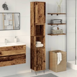 Armoire de salle de bain vieux bois 30x30x190cm bois ingénierie 633650633650