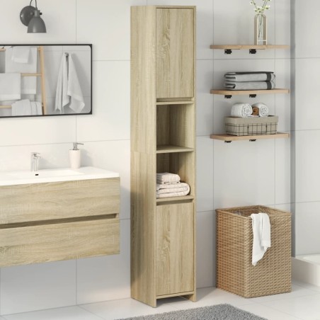 Armoire de salle de bain Chêne sonoma 30x30x183,5 cm Aggloméré 633654633654