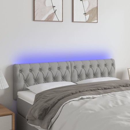 Tête de lit à LED Gris clair 160x7x78/88 cm Tissu 633659633659