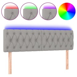Tête de lit à LED Gris clair 160x7x78/88 cm Tissu 633659633659