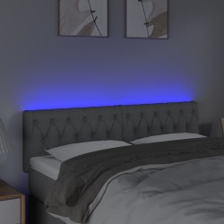 Tête de lit à LED Gris clair 160x7x78/88 cm Tissu 633659633659