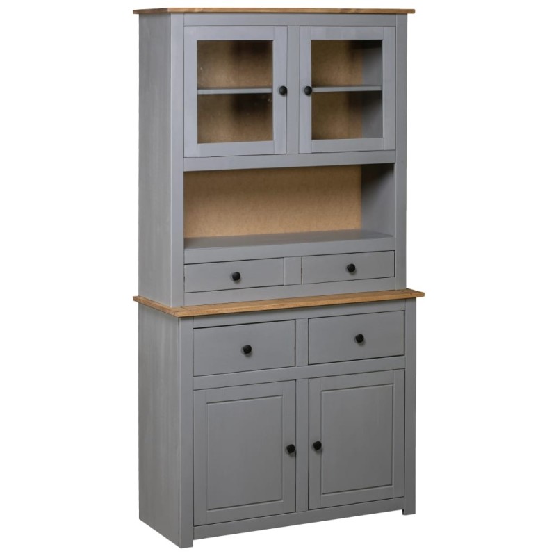Buffet haut Gris 93x40,5x180 cm Pin Gamme Panama 633660633660